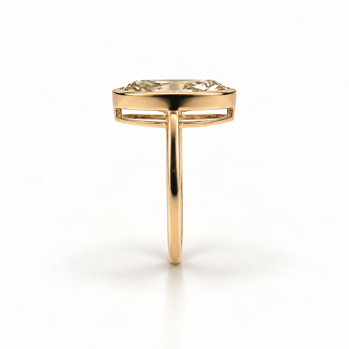14K 2.54 CT Lab Grown Fancy Intense Yellow Diamond Ring