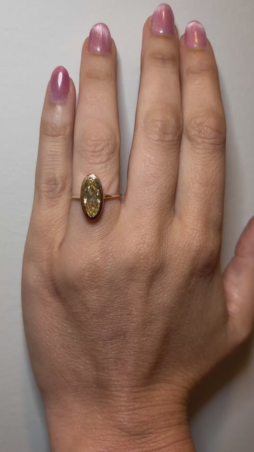 14K 2.54 CT Lab Grown Fancy Intense Yellow Diamond Ring